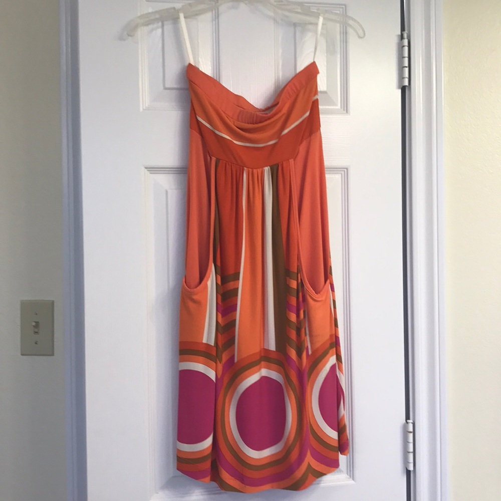 Orange Multi Print Dress